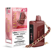 STRAWBERRY CHEESE DELIGHT KRAZE LUNA 42K DISPOSABLE VAPE : featuring 42000 Puffs, 20mL e-liquid, adjustable airflow, 2-in-1 Airflow & Mode Switch & Type-C Charging.